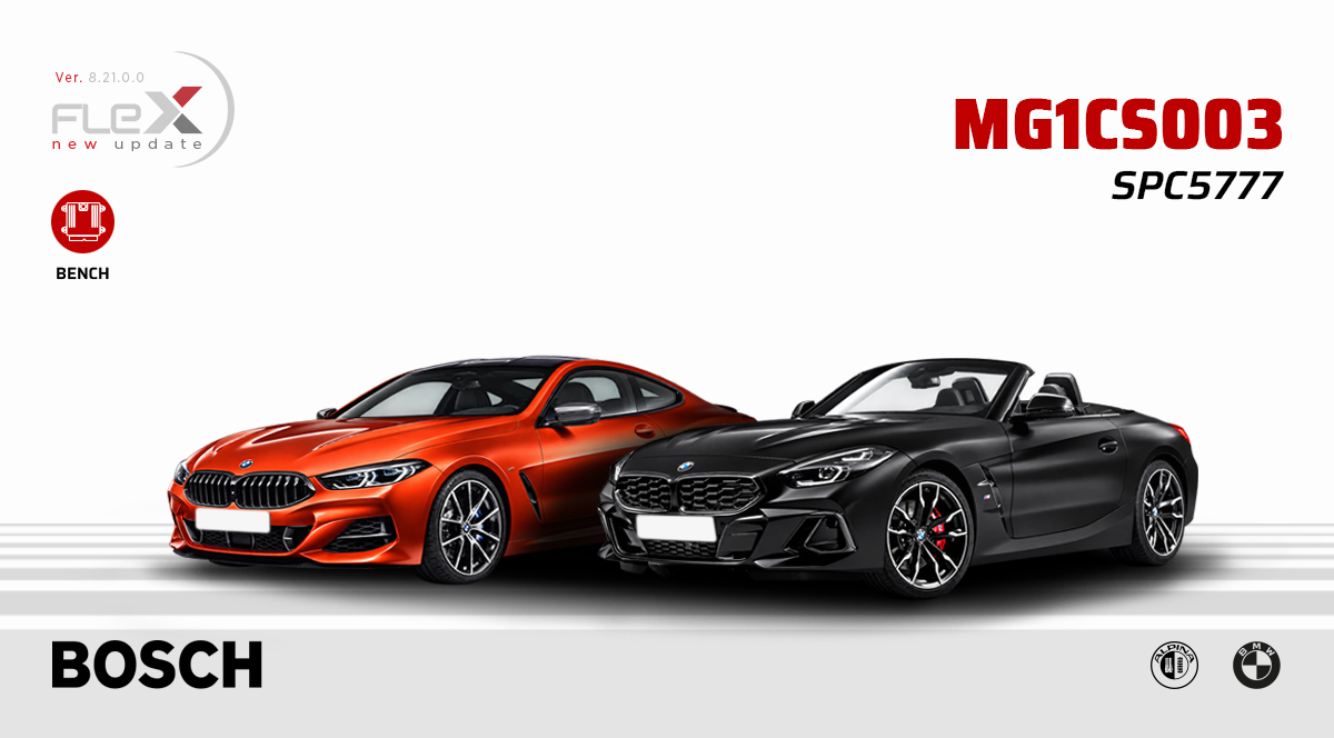 Visuel officiel : BMW MG1CS003 : Flex 8.21 travaille en BENCH sans ouverture