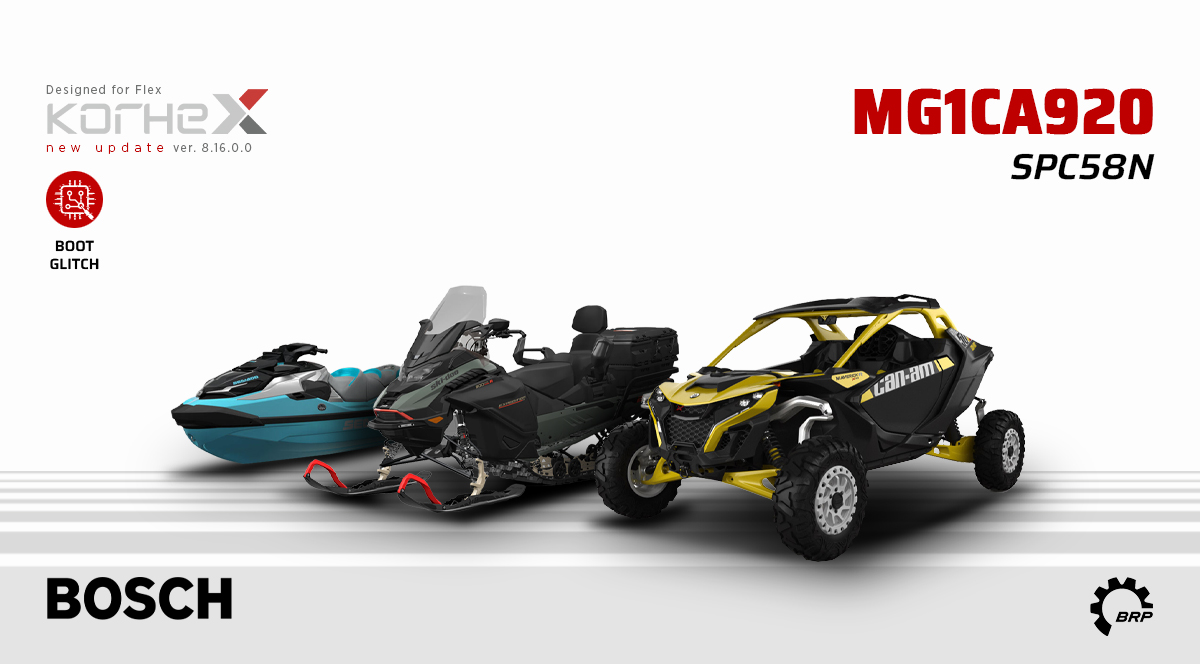 Visuel officiel : BRP MG1CA920 : le SPC58N pris en charge par Korhex